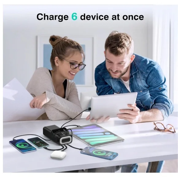 X508 Portable Power Bank STATION Charge 6 Devices with LANTERN 40000mAh - Picture 3 of 3